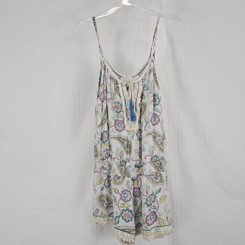 Z & L BoutiqueโPaisley Romper With Tassels Cinched Waist Women'sโM/L